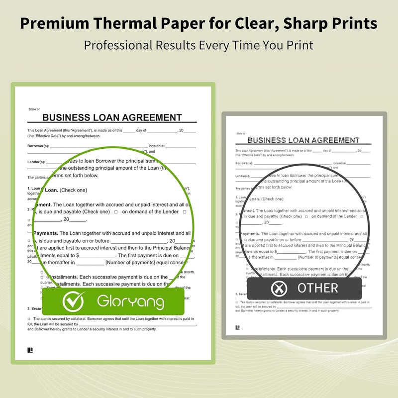 Gloryang Thermal Printer Paper 8.5''x11'' US Letter Size, 4 rolls, 100 sheets, Thermal Paper Quick-Dry, Advanced Clear Printing, Compatible with & JADENS PD-A4 Thermal Printer - Image 5